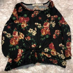 Black Flower Blouse